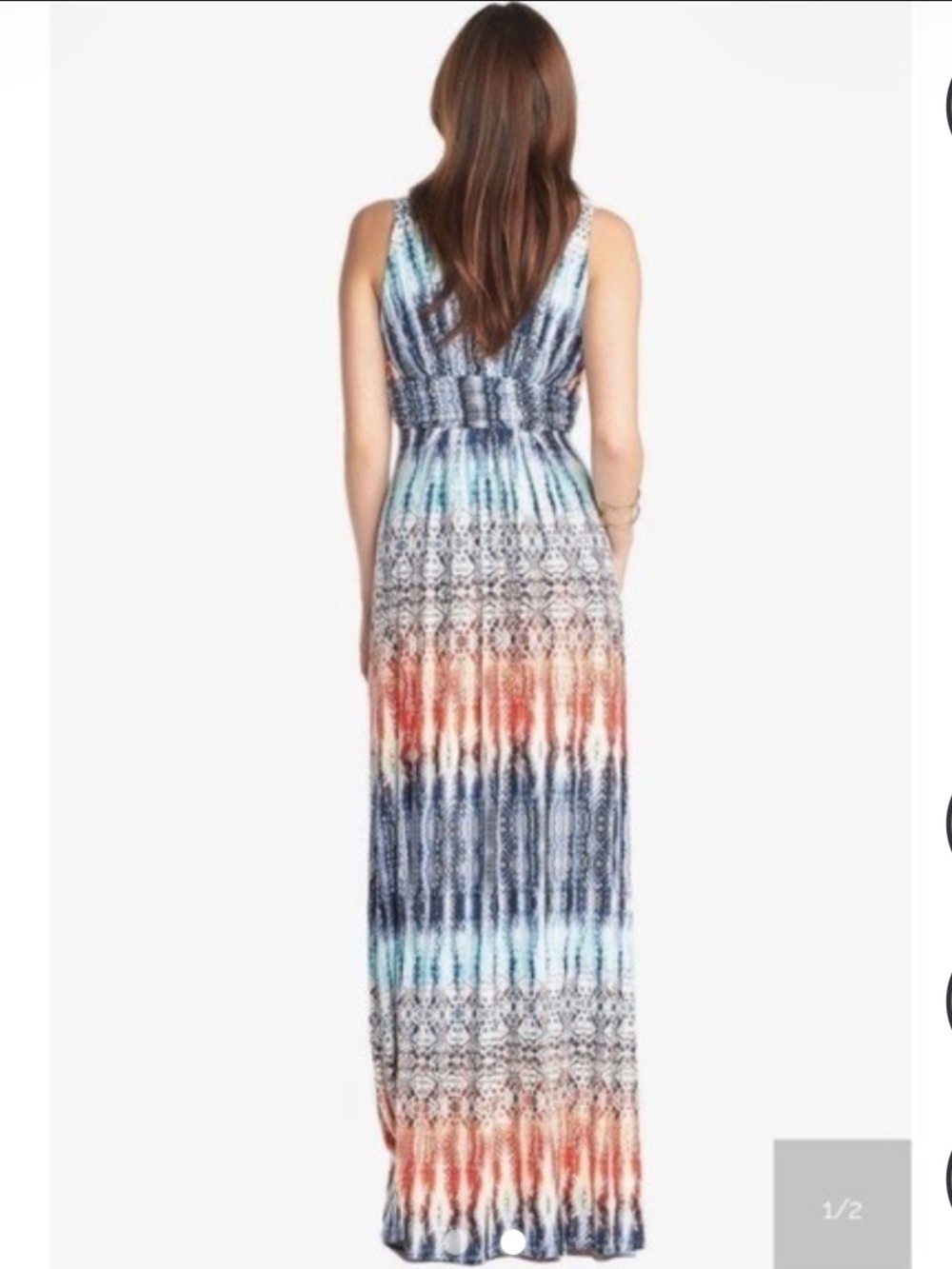 Tart Adrianna Sleeveless V-Neck Maxi Dress in Rainbow Python Small